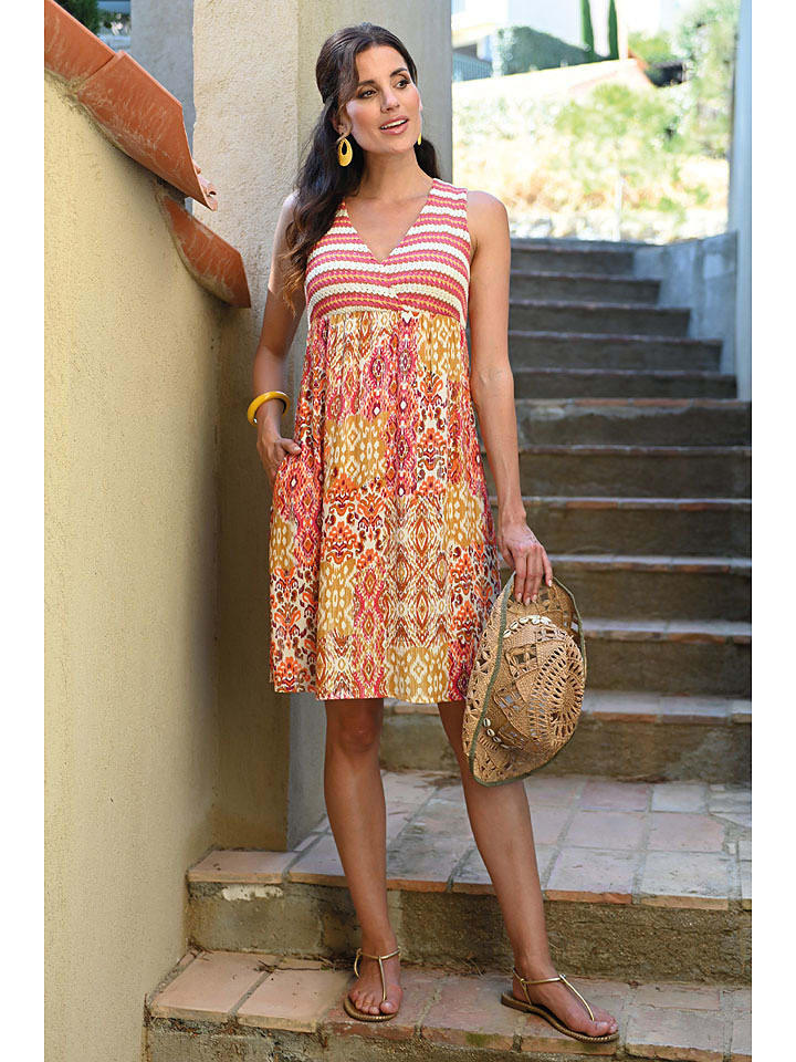 Bleu d'Azur Sukienka "Meribel" w kolorze jasnoróżowo-pomarańczowym rozmiar: 42