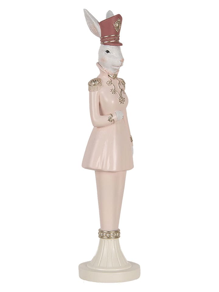 Clayre & Eef Figurka dekoracyjna w kolorze jasnoróżowo-białym - 11 x 44 x 11 cm rozmiar: onesize