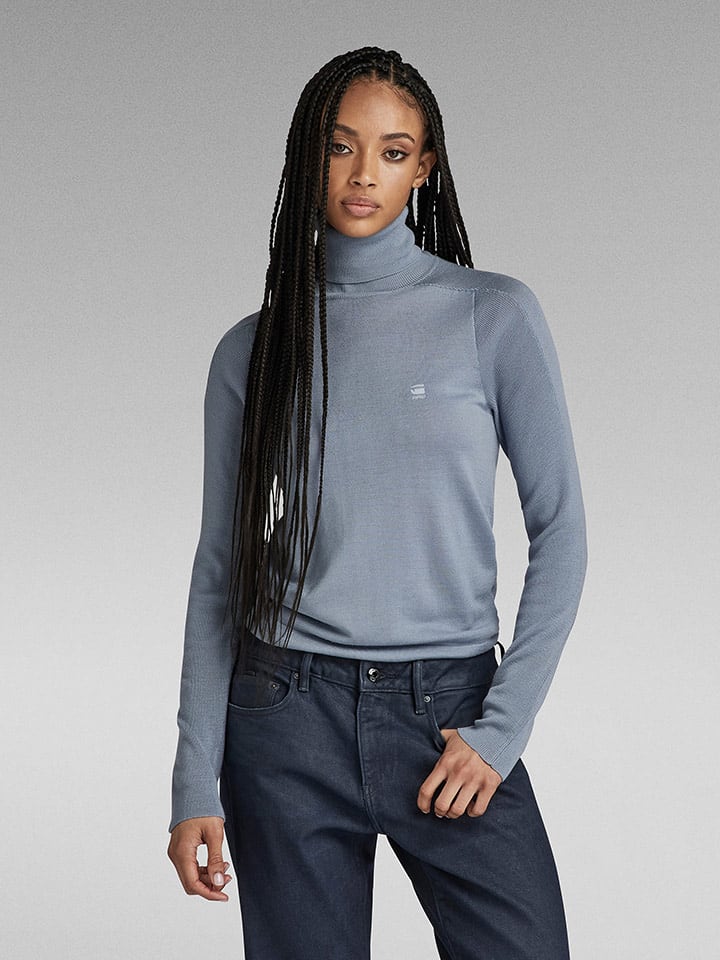 G-Star Wełniany sweter w kolorze błękitnym rozmiar: S