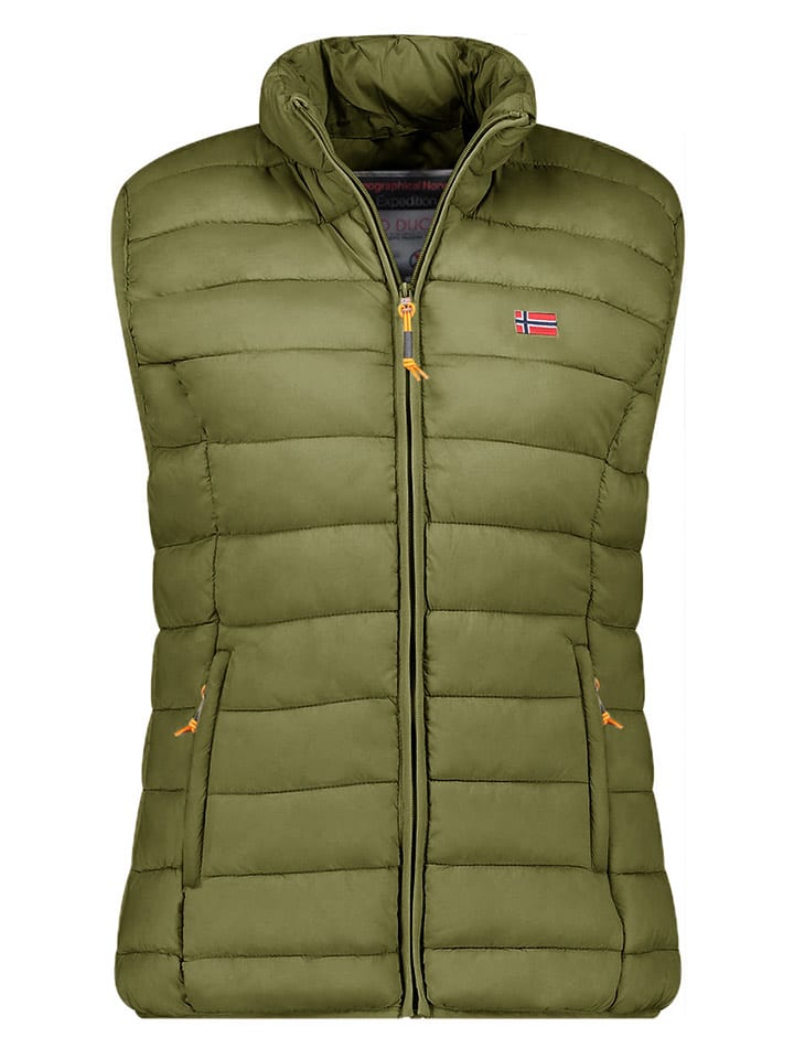 Geographical Norway Kamizelka pikowana "Vatikolor" w kolorze oliwkowym rozmiar: XL
