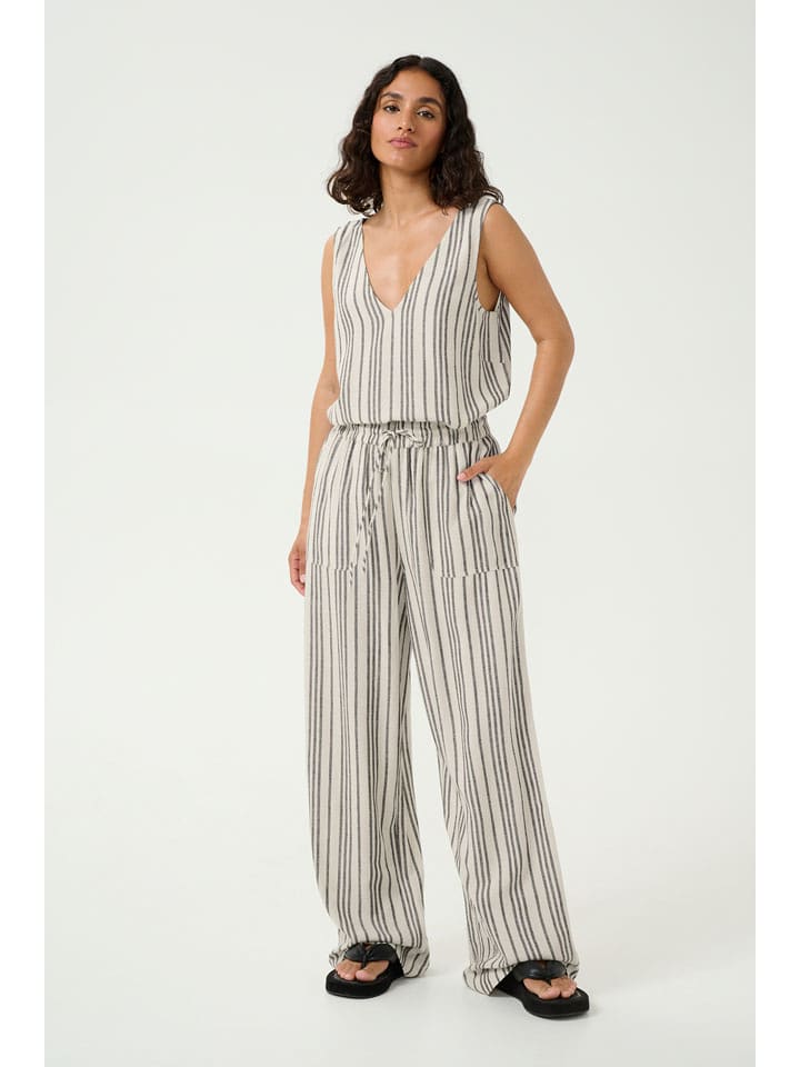 Kaffe Spodnie w kolorze biało-czarnym rozmiar: 44