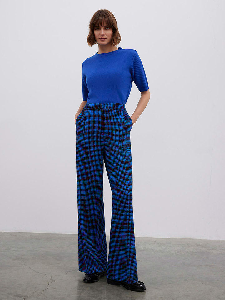 BGN Spodnie w kolorze niebiesko-czarnym rozmiar: 34