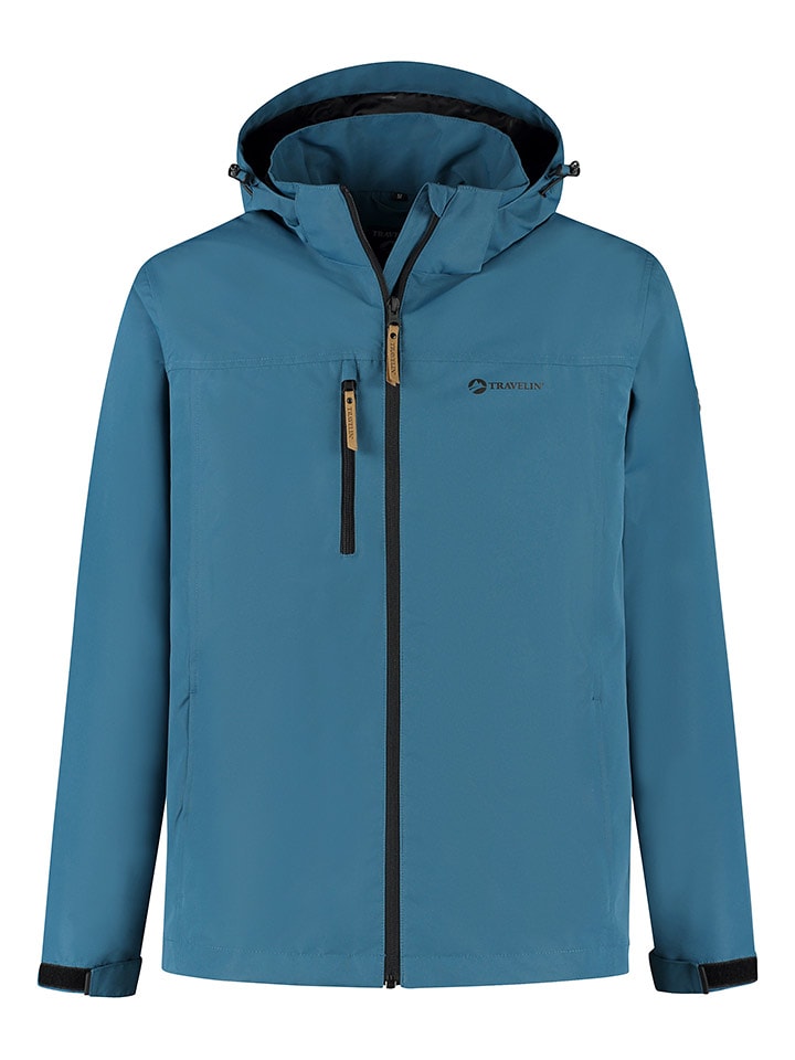 TRAVELIN' Kurtka przeciwdeszczowa "Kaja" w kolorze niebieskim rozmiar: XL