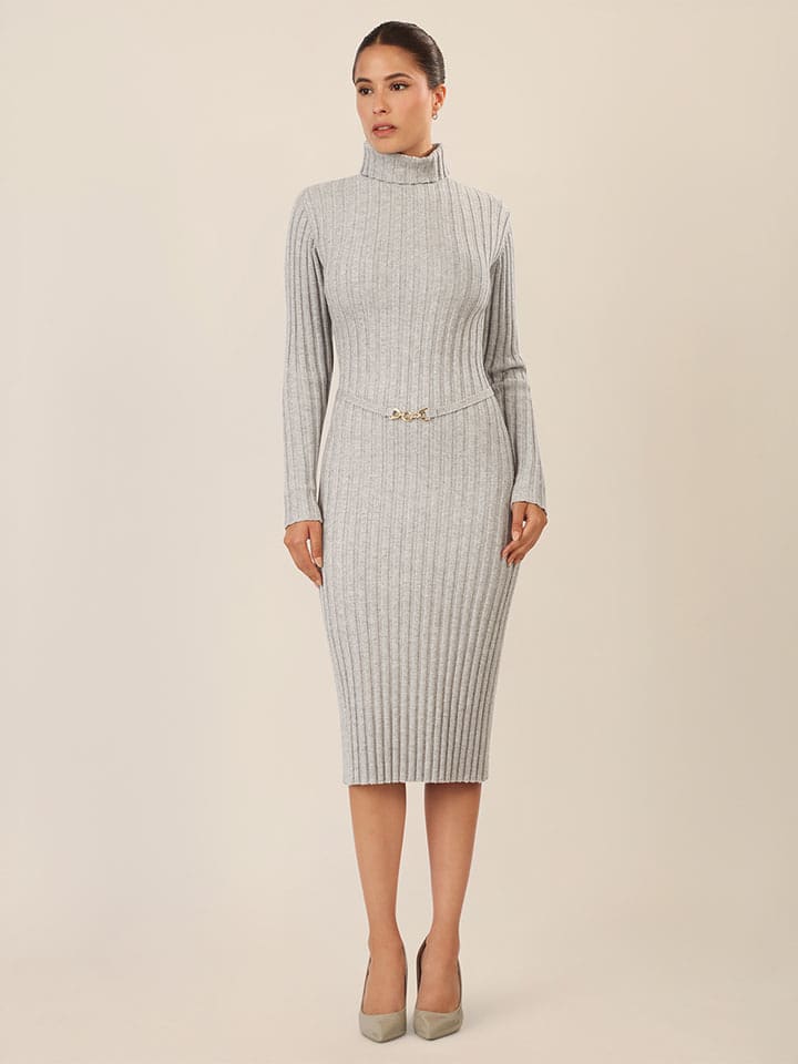 APART Sukienka dzianinowa w kolorze jasnoszarym rozmiar: 38