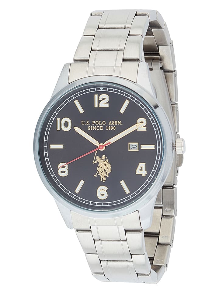 U.S. Polo Assn. Zegarek kwarcowy w kolorze srebrno-czarnym rozmiar: onesize