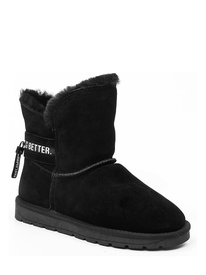 Gooce Skórzane botki zimowe "Zina" w kolorze czarnym rozmiar: 36