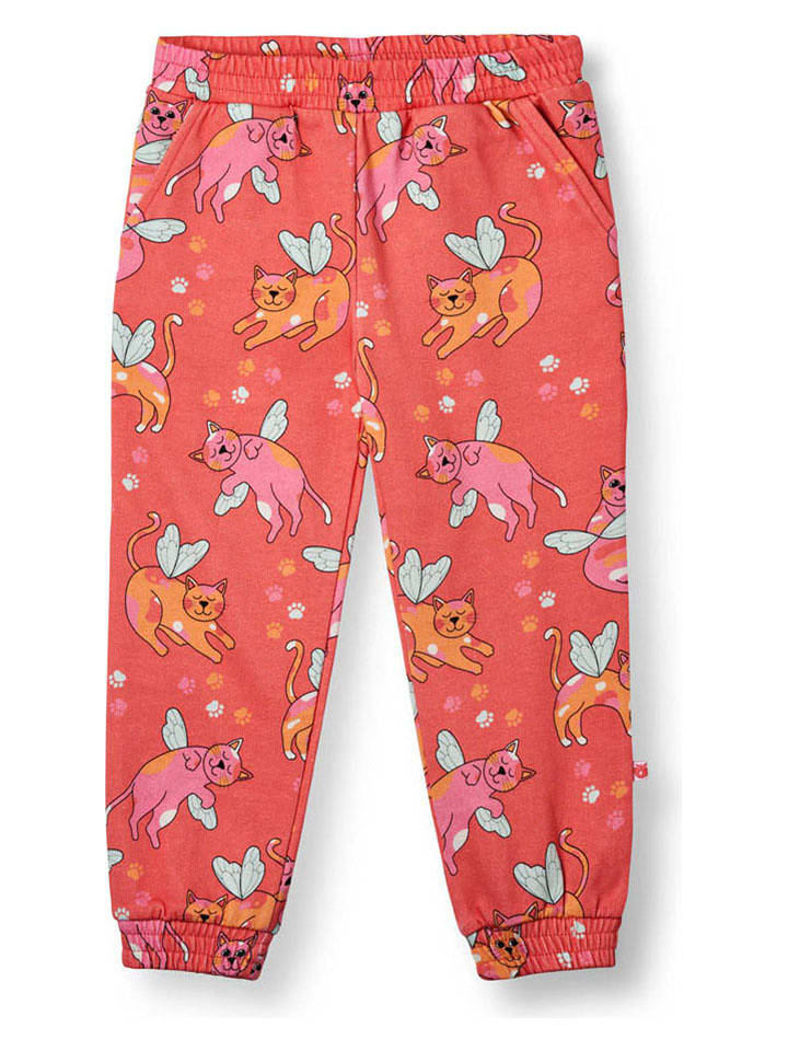 Småfolk Spodnie dresowe w kolorze czerwonym ze wzorem rozmiar: 122/128