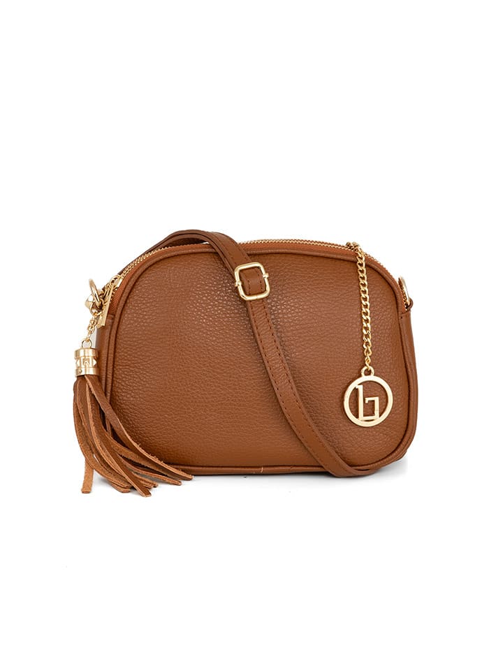 Lia Biassoni Skórzana torebka "Flumendosa" w kolorze karmelowym - 23 x 17 x 7 cm rozmiar: onesize