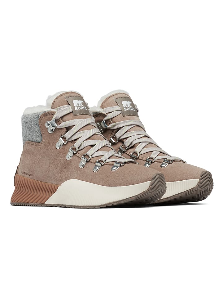 Sorel Skórzane botki zimowe "Out N About III" w kolorze jasnobrązowym rozmiar: 39,5