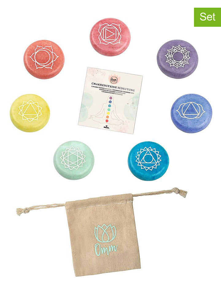 moses. Kamienie czakr (7 szt.) "Omm for you" w różnych kolorach - Ø 3,5 cm rozmiar: onesize