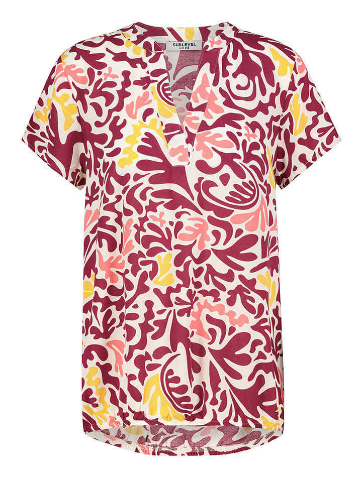 Sublevel Bluzka w kolorze bordowo-białym rozmiar: L