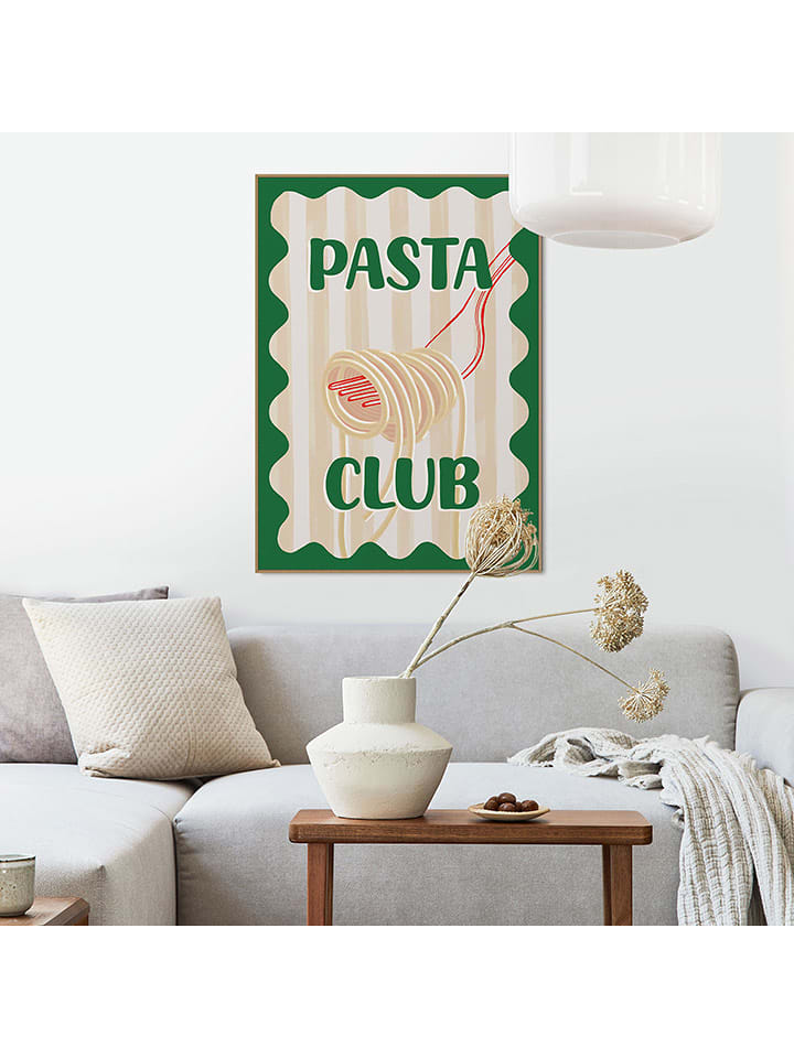 Orangewallz Druk artystyczny "Join the Pasta Club" w ramce rozmiar: 50x70 cm