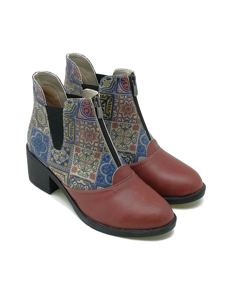 Goby Botki w kolorze brązowym ze wzorem rozmiar: 40