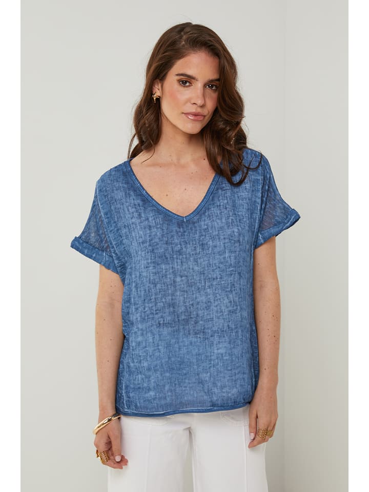 Rodier Lin Lniana koszulka w kolorze niebieskim rozmiar: XL/XXL