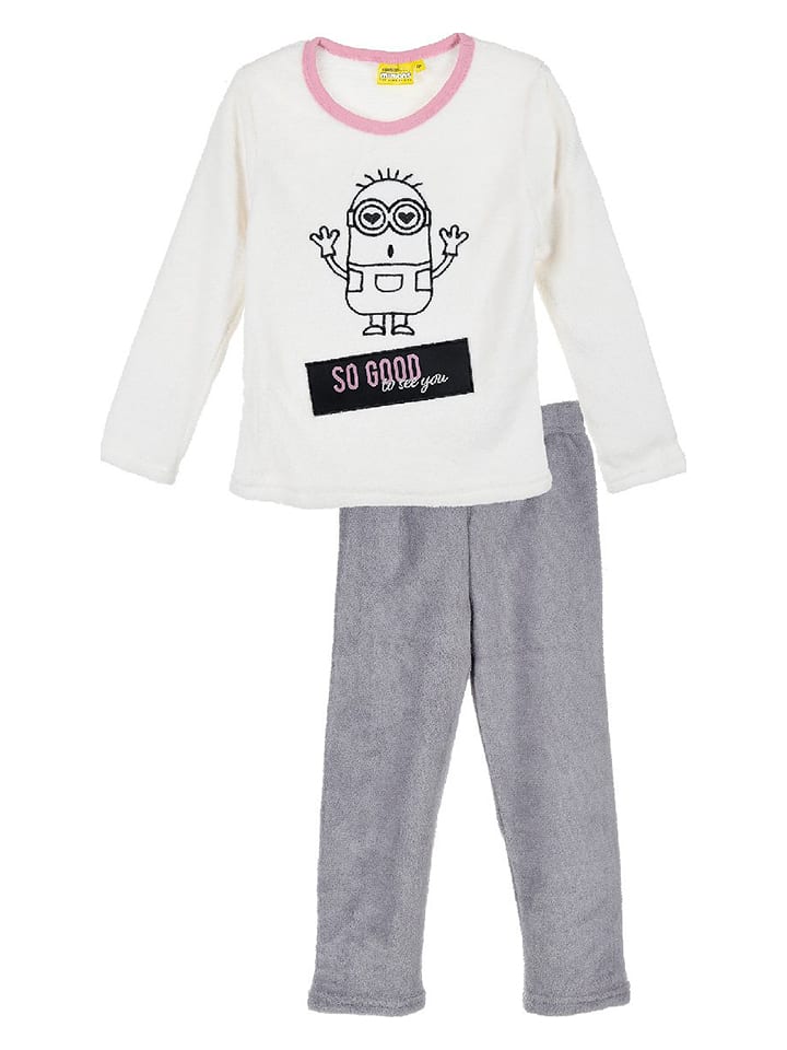 Minions Piżama "Minionki" w kolorze biało-szarym rozmiar: 128