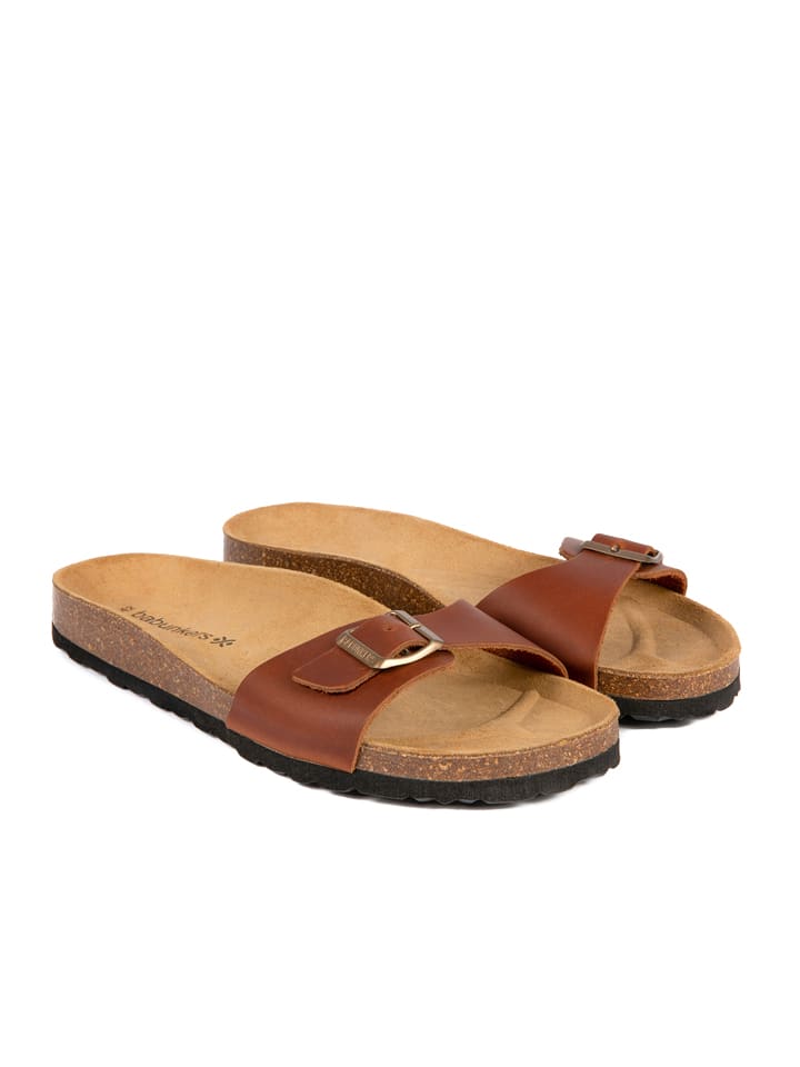 BABUNKERS Family Skórzane klapki w kolorze brązowym rozmiar: 41