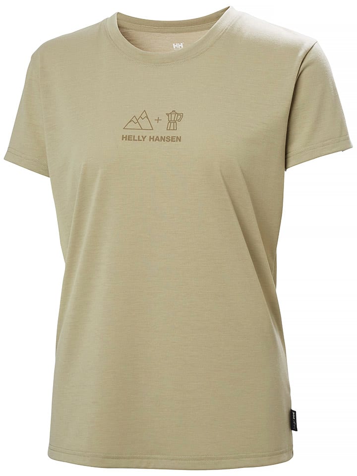 Helly Hansen Koszulka funkcyjna "Skog Graphic Tee" w kolorze khaki rozmiar: XS