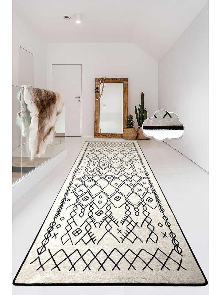 Conceptum Hypnose Dywan "Chart" w kolorze czarno-kremowym rozmiar: 100x200 cm