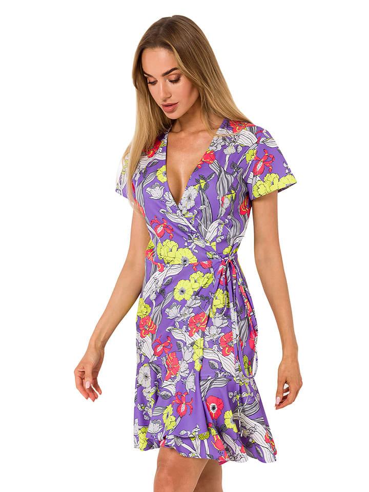 made of emotion Sukienka w kolorze fioletowym ze wzorem rozmiar: XXL