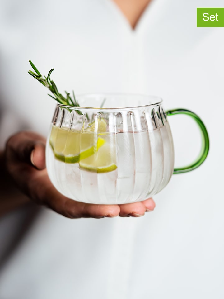 Vialli Design Szklanki (2 szt.) "Tulip" w kolorze zielonym - 350 ml rozmiar: onesize