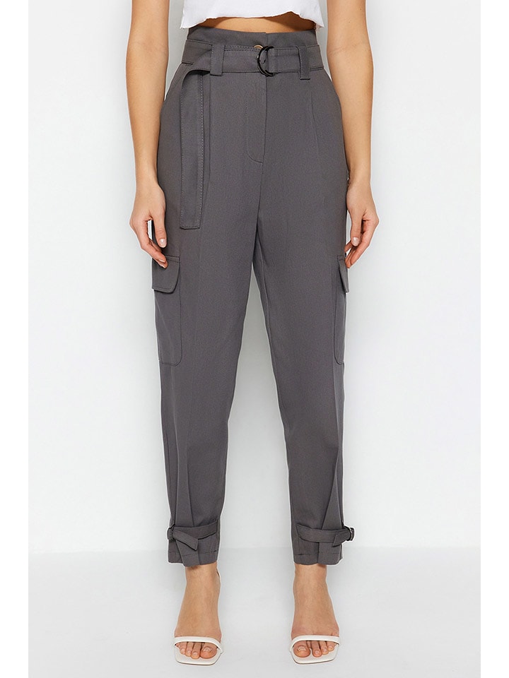 trendyol Bojówki w kolorze szarym rozmiar: 38