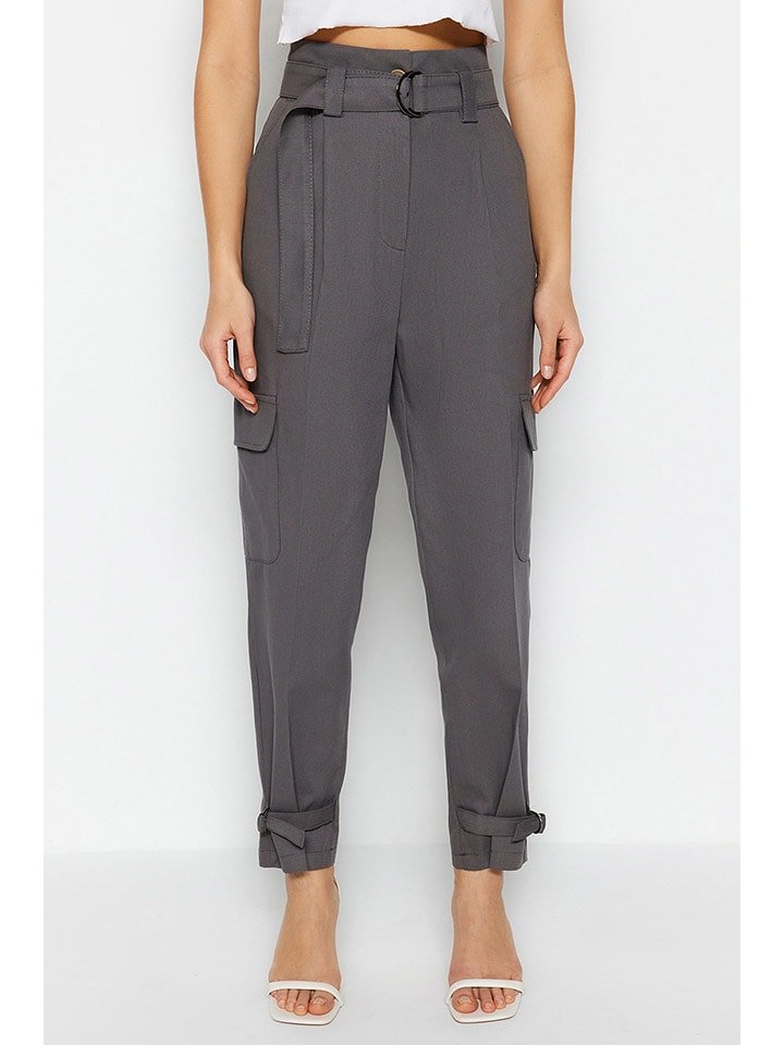 trendyol Bojówki w kolorze szarym rozmiar: 38