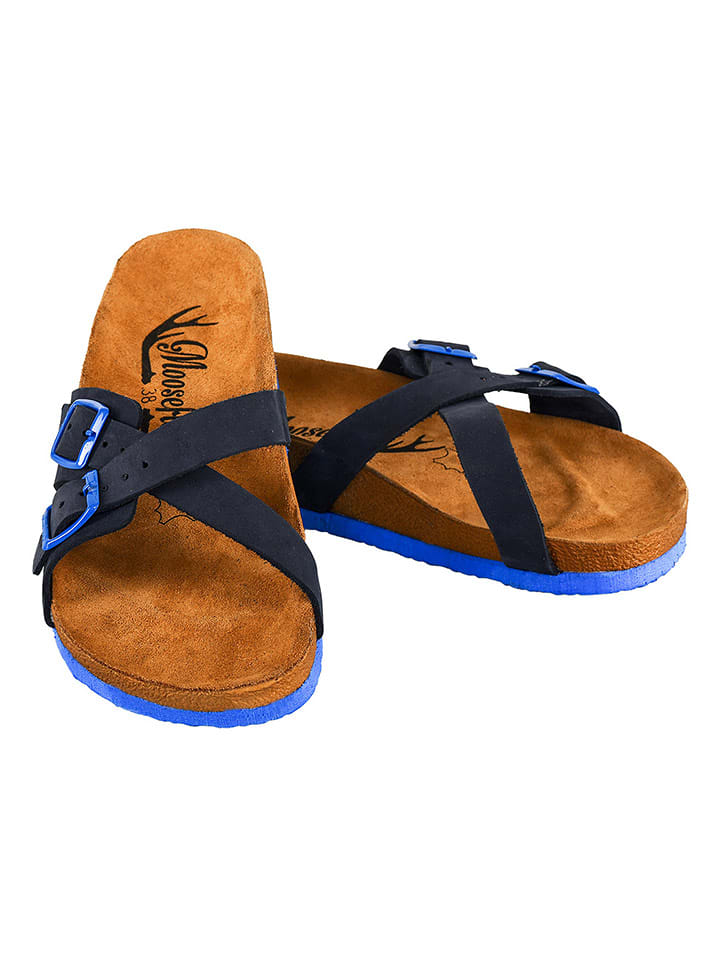 Moosefield Skórzane klapki w kolorze granatowym rozmiar: 42