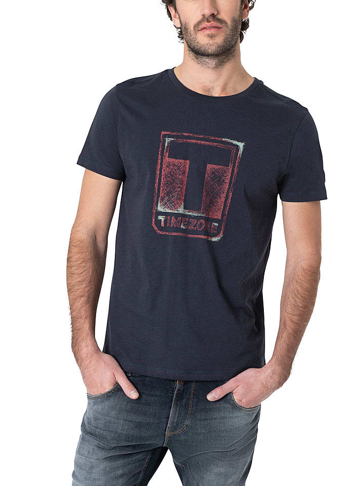 Timezone Koszulka w kolorze granatowo-czerwonym rozmiar: L