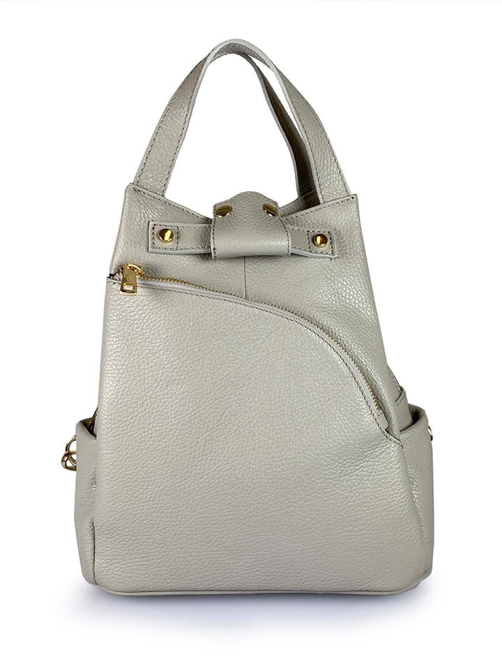 Mila Blu Skórzany plecak "Fico" w kolorze szarym - 29 x 30 x 12 cm rozmiar: onesize