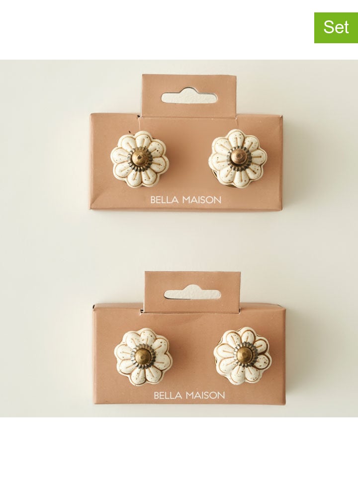 BELLA MAISON Gałki (2 szt.) "Senna" w kolorze białym do szafki - wys. 6,5 x Ø 3 cm rozmiar: onesize