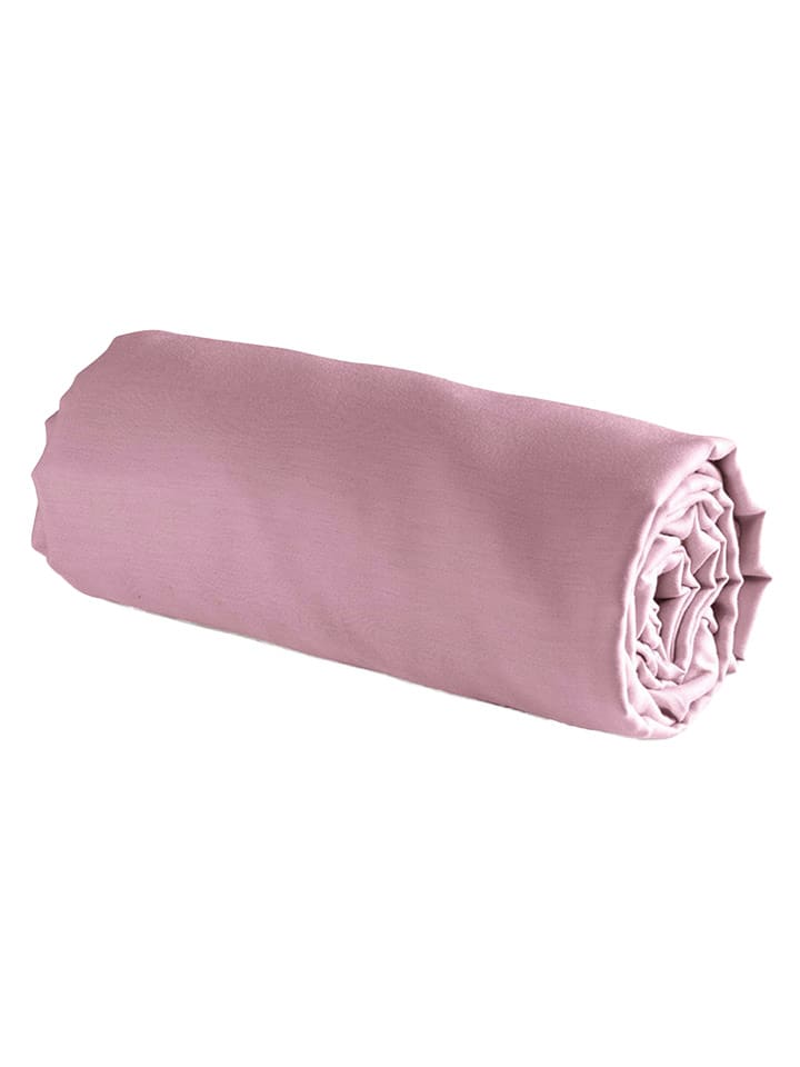 maison héritage PARIS Satynowe prześcieradło w kolorze różowym na gumce rozmiar: 180x200 cm