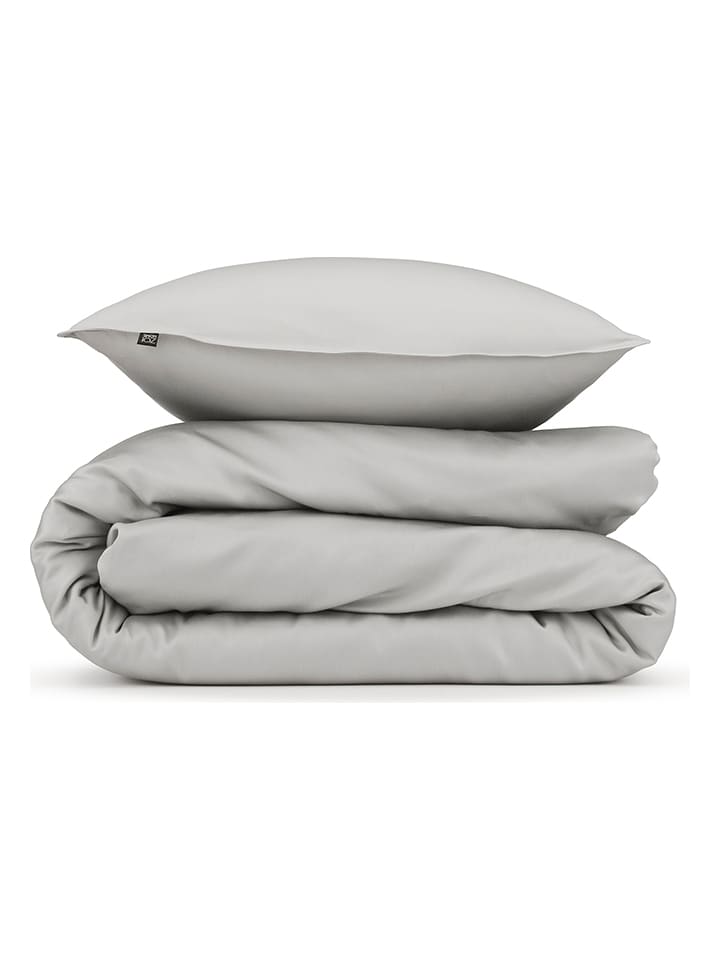 Zo!Home Komplet pościeli "Satinado" w kolorze jasnoszarym z mako-satyny rozmiar: 135x200 cm