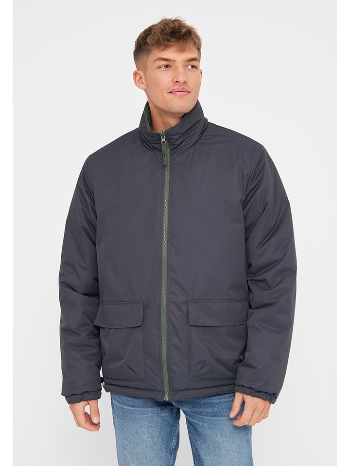 Derbe Dwustronna kurtka przeciwdeszczowa w kolorze oliwkowo-granatowym rozmiar: XXL