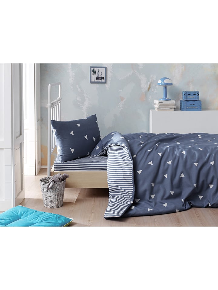 Elizabed Komplet pościeli "Ücgen" w kolorze granatowym rozmiar: 135x200 cm