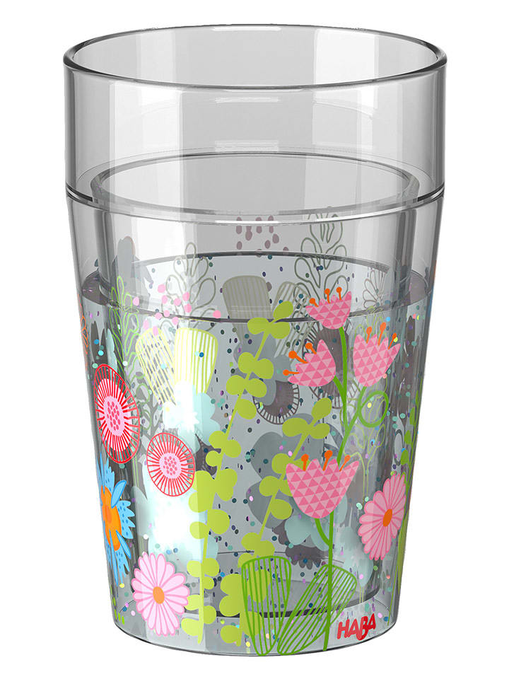 Haba Brokatowy kubek "Kwiaty" ze wzorem - 12 m+ rozmiar: onesize