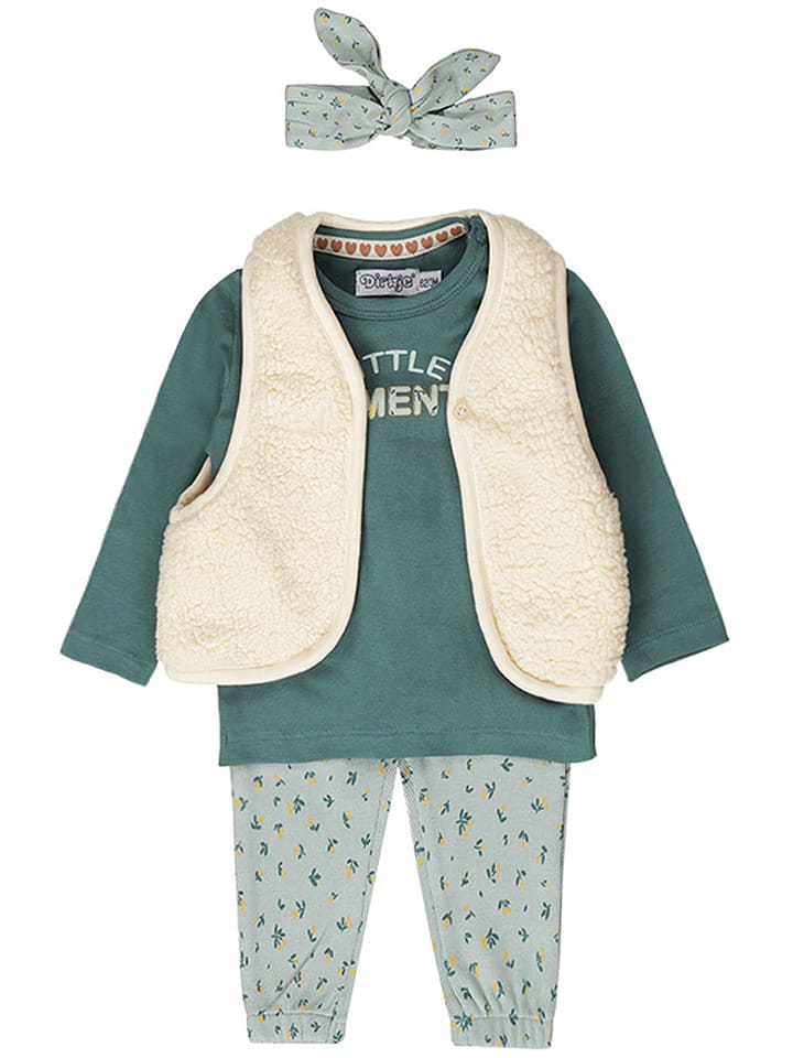 Dirkje 3-częściowy zestaw w kolorze kremowo-zielonym rozmiar: 86