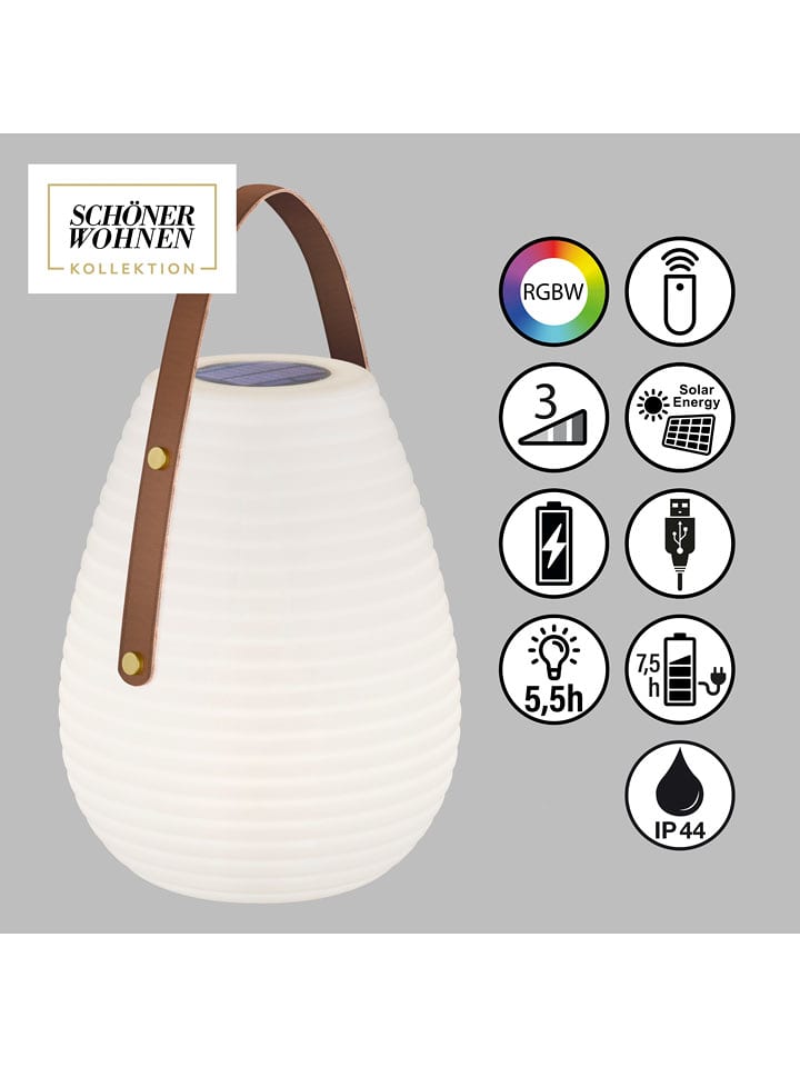 FH Lighting Solarna lampa stołowa LED "Bell" w kolorze białym - 27 x 46 cm rozmiar: onesize