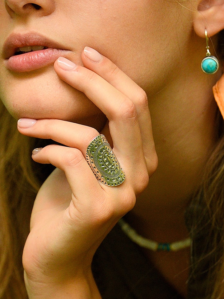 AMAZONIA Srebrny pierścionek "Kabah" rozmiar: 60