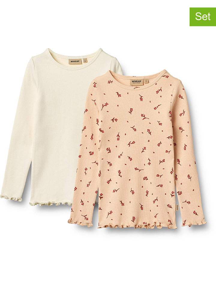 Wheat Koszulki (2 szt.) "Ida" w kolorze pomarańczowo-kremowym rozmiar: 110