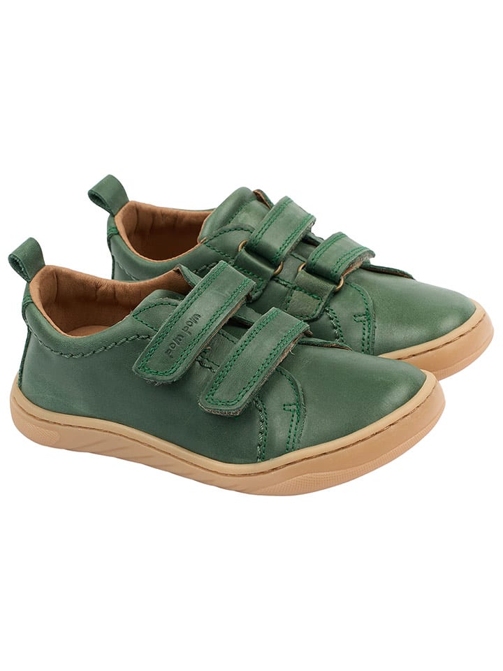 POM POM Skórzane buty w kolorze zielonym do chodzenia na boso rozmiar: 27
