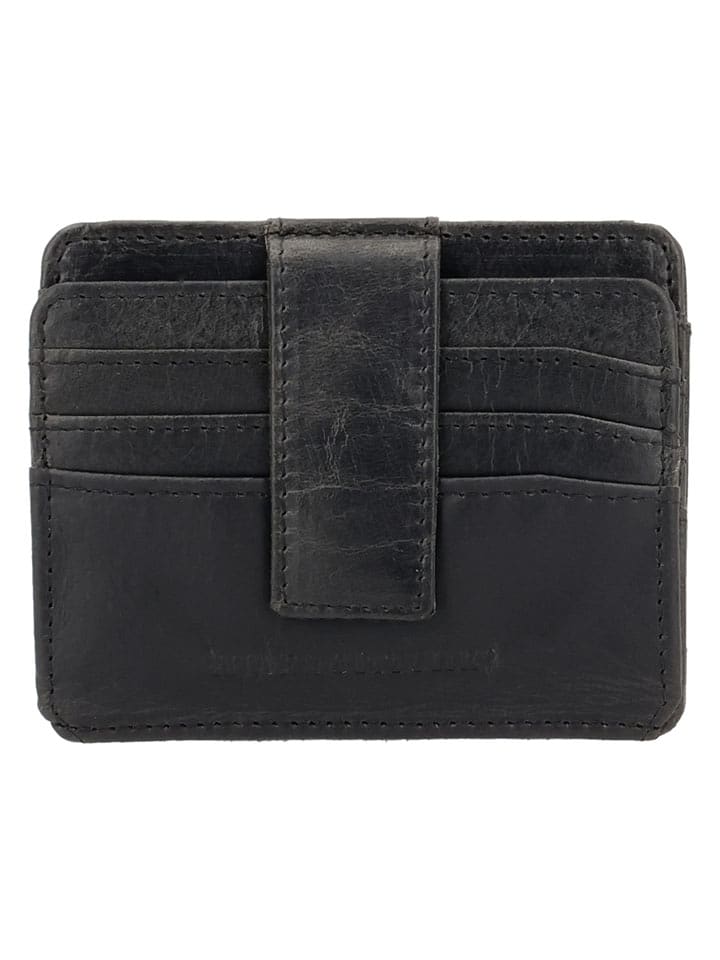 HIDE & STITCHES Skórzane etui "Next Navajo" w kolorze czarnym na karty - 10 x 8,5 x 1 cm rozmiar: onesize