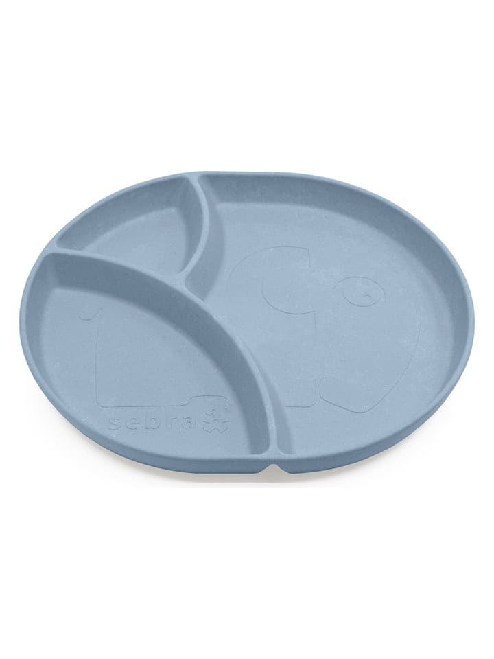 Sebra Talerz "Mums" w kolorze niebieskim do nauki jedzenia - 4 m+ rozmiar: onesize