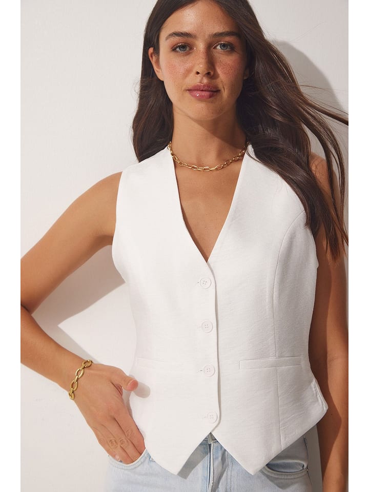 Happiness Istanbul Kamizelka w kolorze białym rozmiar: 38