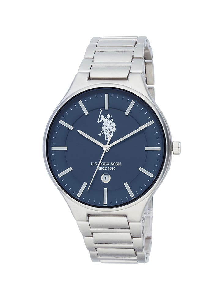 U.S. Polo Assn. Zegarek kwarcowy w kolorze srebrno-granatowym rozmiar: onesize