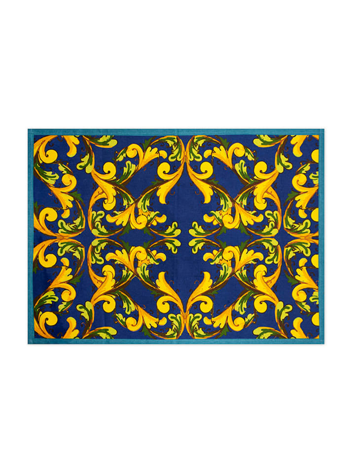 Trendy Kitchen by EXCÉLSA Ściereczka "Trinacria" w kolorze granatowo-żółtym do naczyń - 70 x 50 cm rozmiar: onesize