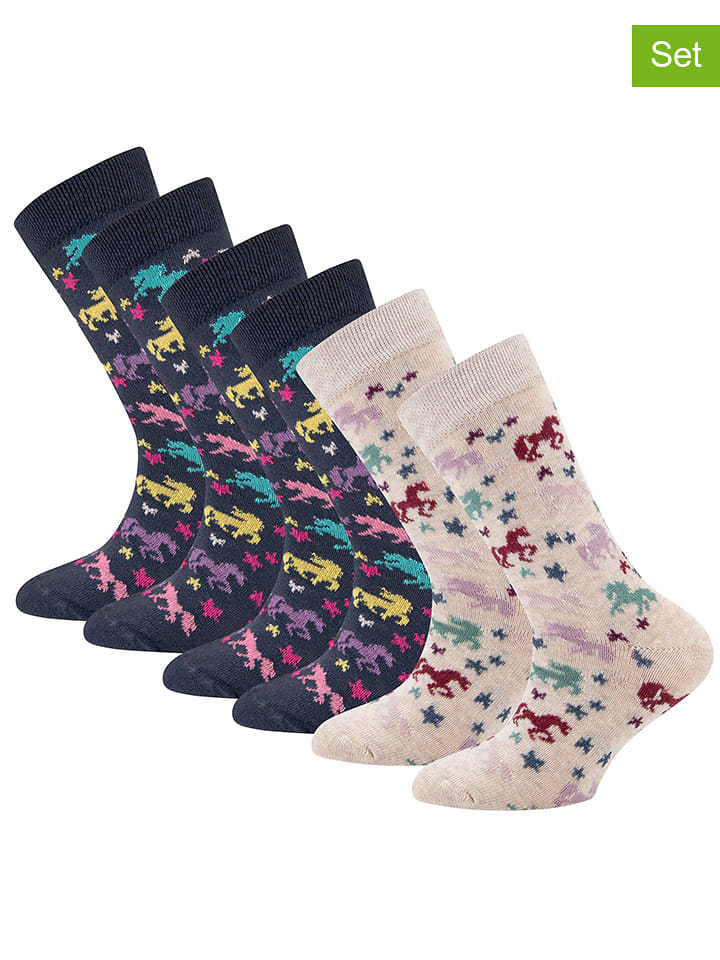 ewers Skarpety (6 par) w kolorze granatowo-beżowym rozmiar: 35-38