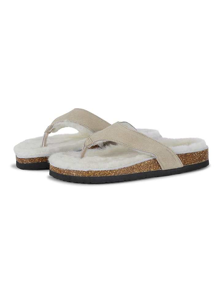 Ilse Jacobsen Skórzane japonki w kolorze beżowym rozmiar: 39