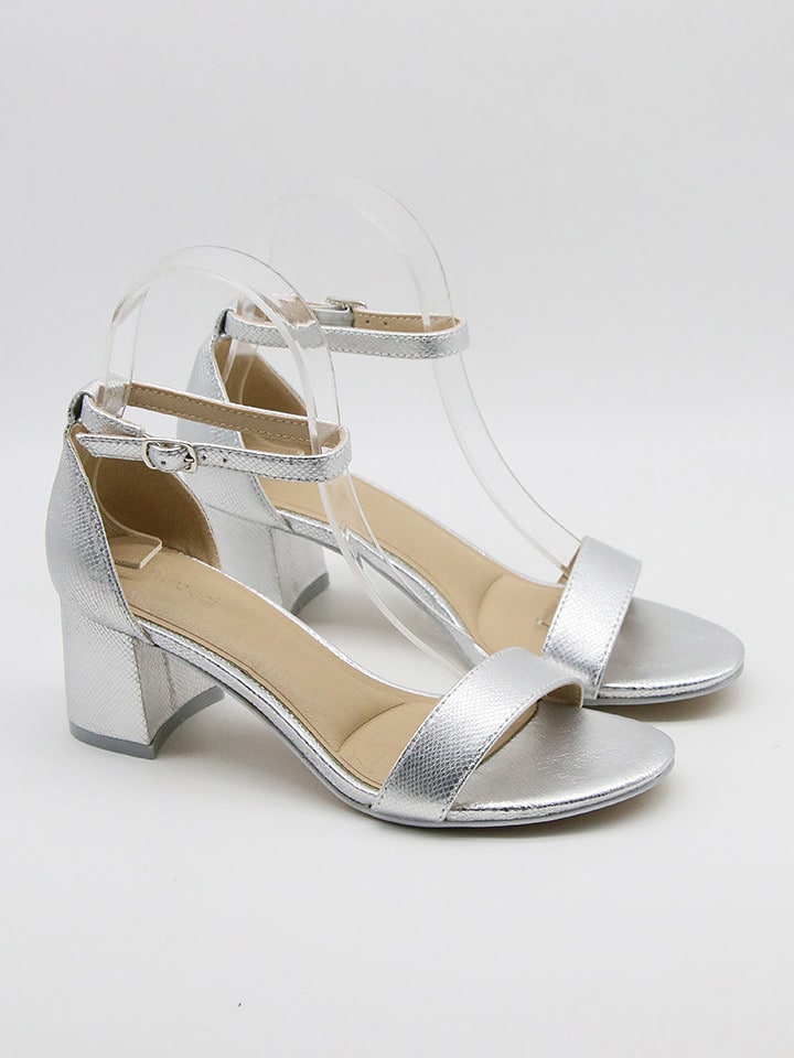 Bellucci Sandały w kolorze srebrnym na obcasie rozmiar: 41