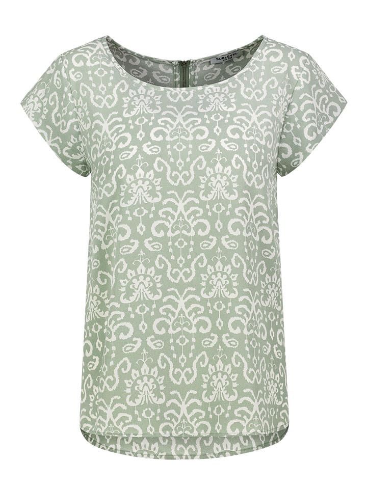 Sublevel Bluzka w kolorze jasnozielono-białym rozmiar: XL