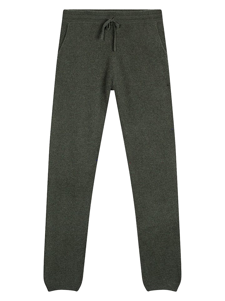 Perfect Cashmere Kaszmirowe spodnie dresowe "Stuart" w kolorze khaki rozmiar: S